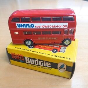Budgie Toys No 236 Routemaster Bus Red Uniflo Decal Diecast Metal VTG 70's Mint